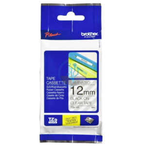 Cinta Brother tze-131 black on Transparente. 1/2" (12mm)