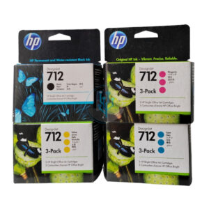 Kit de Tintas HP 712 Negro 80ml / colores Tripack 29ml.