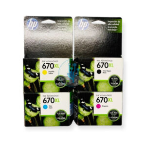 Kit Tinta HP 670XL (CZ117AL, CZ118AL, CZ119AL, CZ120AL)