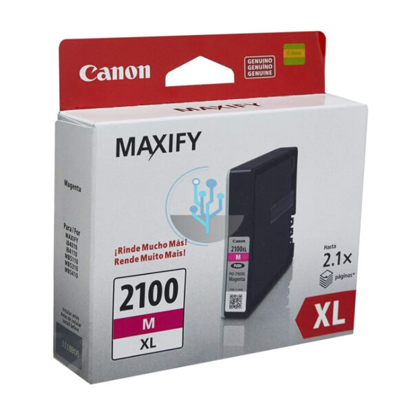 Tinta Canon PGI-2100XL Magenta mb5310, ib4010 19,3ml. - Imagen 2