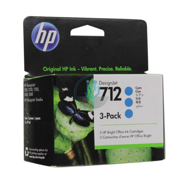 Tinta HP 3ED77A (712a) 3 Pack 29ml Cyan - Imagen 2