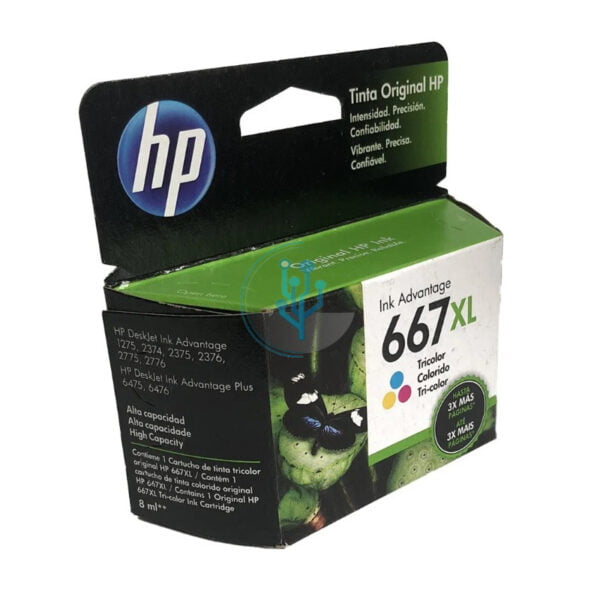 Tinta HP 3YM80AL (667xl) Tricolor dj 2775, 4175 8ml. - Imagen 2