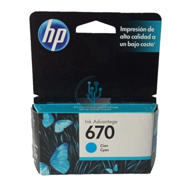 Tinta HP CZ114AL (670) Cyan 300pag.