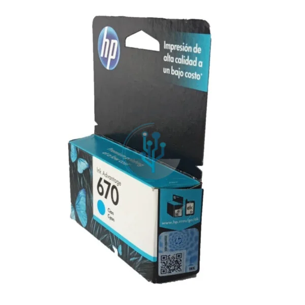 Tinta HP CZ114AL (670) Cyan 300pag. - Imagen 2