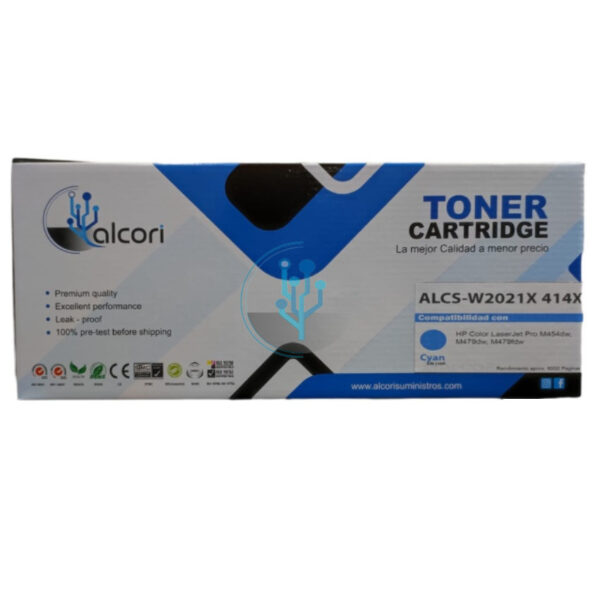 Toner HP Compatible W2021X (414x) Cyan 6k. s/chip